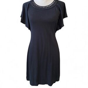 Banana Republic openwork detail on neck butterfly sleeves Dress